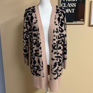 Debut Black and Tan Patterned Cardigan